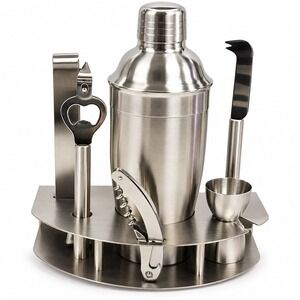 BergHOFF CooknCo 7pc Barware Set Stainless Steel Cocktail Shaker Stand 2211478